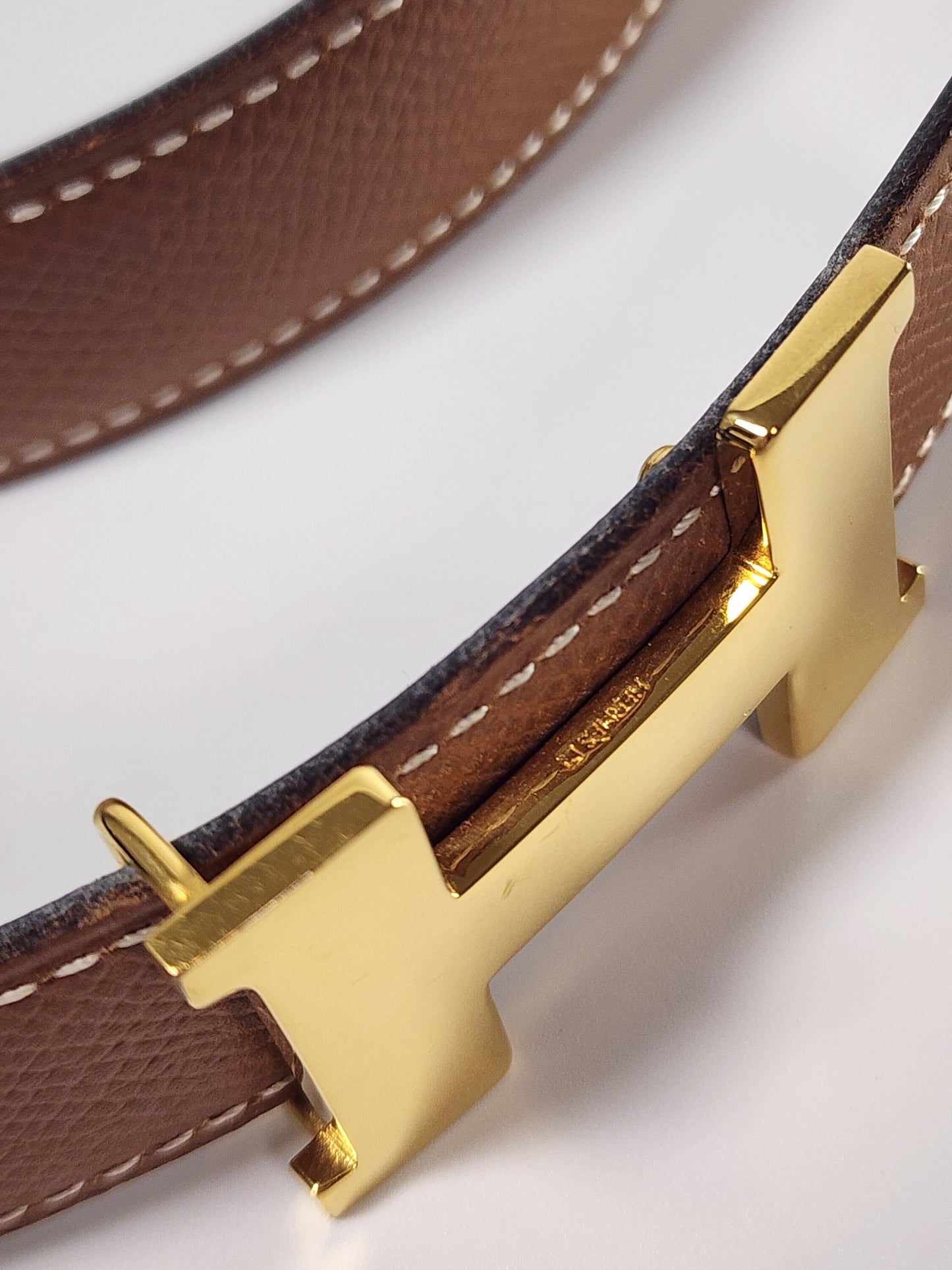 Hermes Reversible Mini Constance Belt - Brown